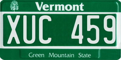 VT license plate XUC459