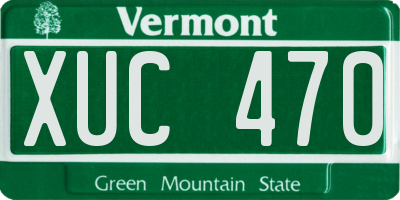 VT license plate XUC470