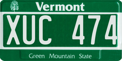 VT license plate XUC474