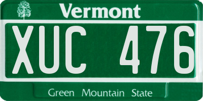 VT license plate XUC476