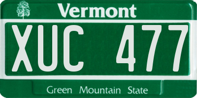 VT license plate XUC477