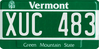 VT license plate XUC483