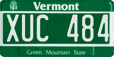VT license plate XUC484