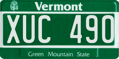 VT license plate XUC490
