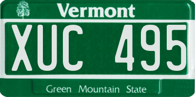 VT license plate XUC495