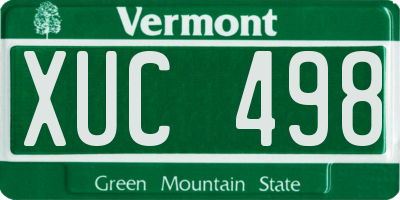 VT license plate XUC498