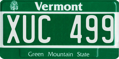 VT license plate XUC499