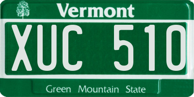 VT license plate XUC510