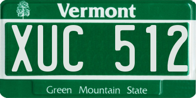 VT license plate XUC512