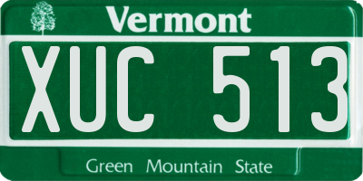 VT license plate XUC513