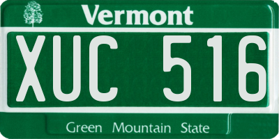 VT license plate XUC516