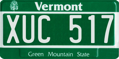 VT license plate XUC517