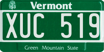 VT license plate XUC519