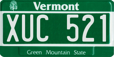 VT license plate XUC521