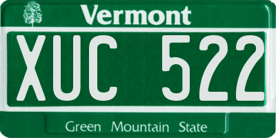 VT license plate XUC522