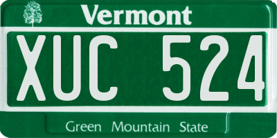 VT license plate XUC524