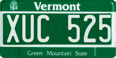 VT license plate XUC525