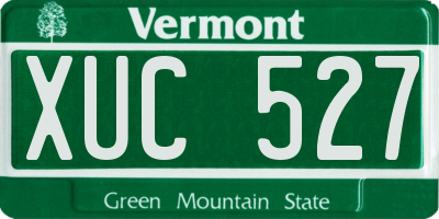 VT license plate XUC527