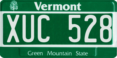 VT license plate XUC528