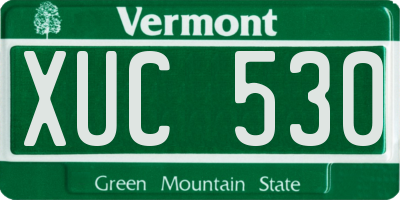 VT license plate XUC530