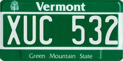 VT license plate XUC532