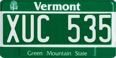VT license plate XUC535