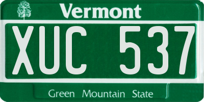 VT license plate XUC537