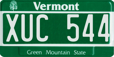 VT license plate XUC544