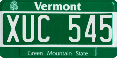 VT license plate XUC545