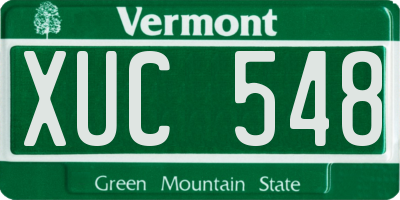 VT license plate XUC548