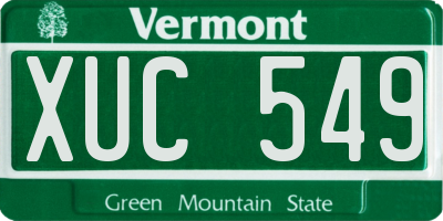 VT license plate XUC549
