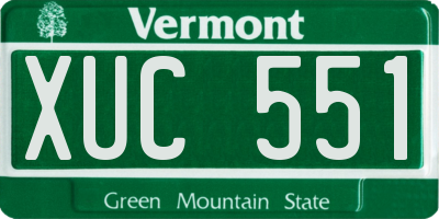 VT license plate XUC551