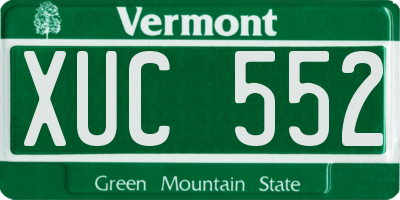 VT license plate XUC552