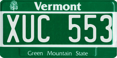 VT license plate XUC553
