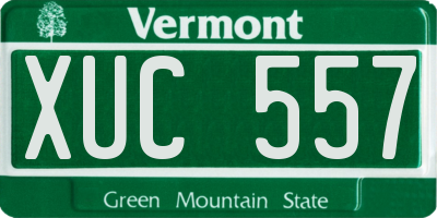 VT license plate XUC557