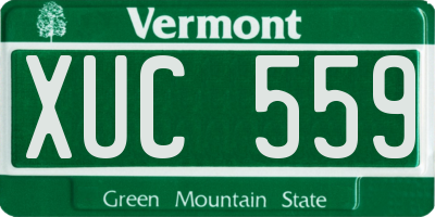 VT license plate XUC559