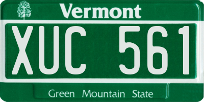 VT license plate XUC561