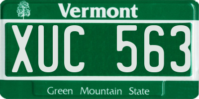 VT license plate XUC563
