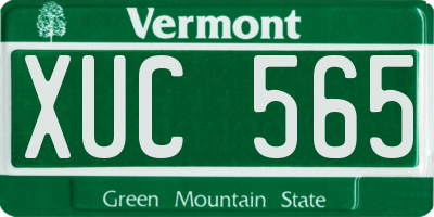 VT license plate XUC565