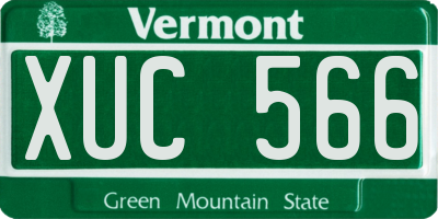 VT license plate XUC566