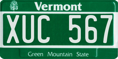 VT license plate XUC567