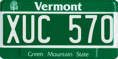 VT license plate XUC570