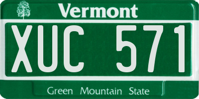 VT license plate XUC571