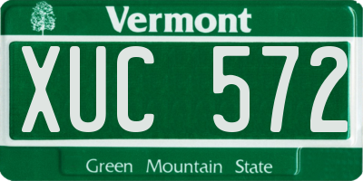 VT license plate XUC572