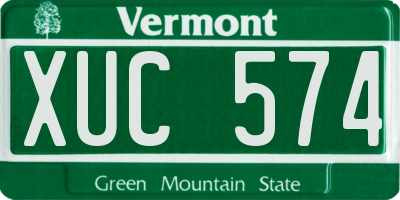 VT license plate XUC574