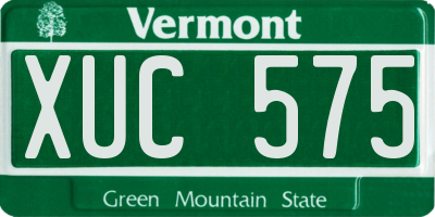 VT license plate XUC575