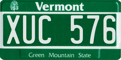 VT license plate XUC576