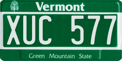 VT license plate XUC577