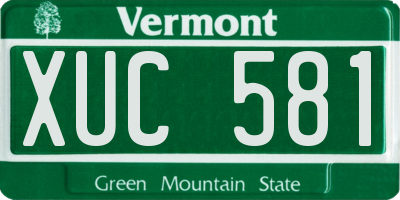 VT license plate XUC581