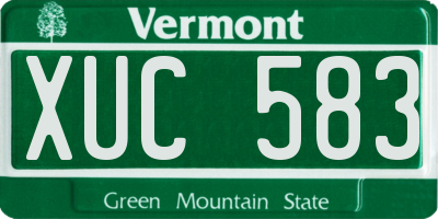 VT license plate XUC583
